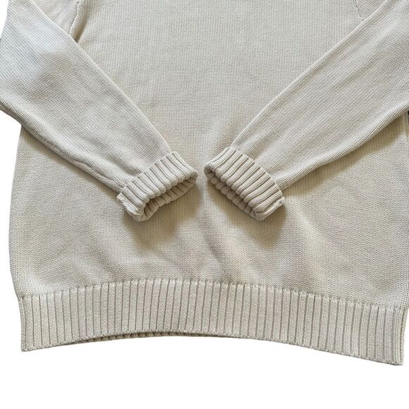 PacSun John Galt Cream Minimalist Neutral Oversized Thick Knit Crew Sweater - Picture 5 of 9
